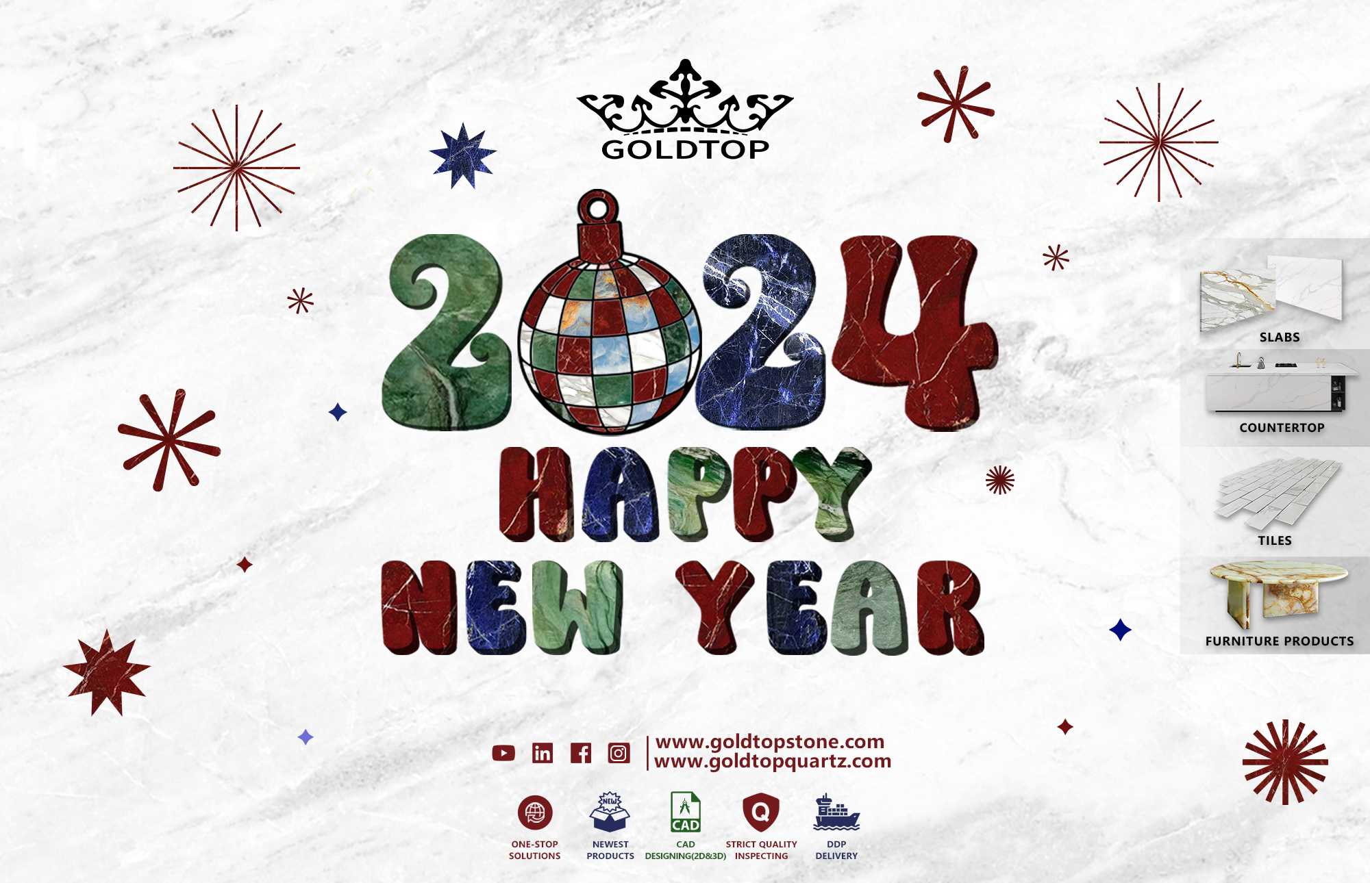 HAPPY NEW YEAR OF 2024 FROM GOLDTOP STONE TEAM 