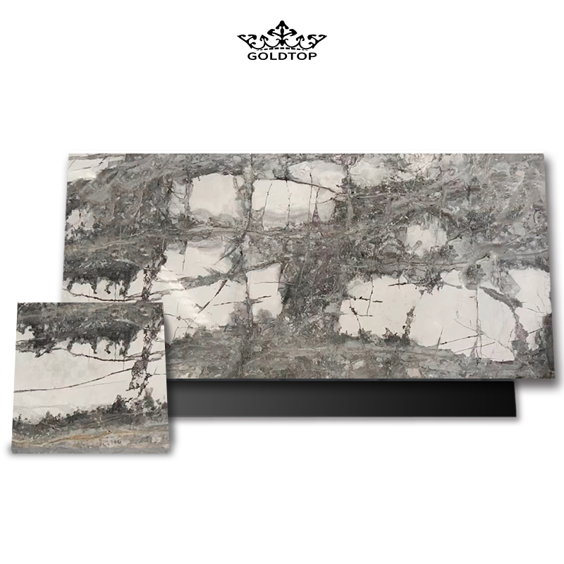 China Winter River Snow White Marble Tiles