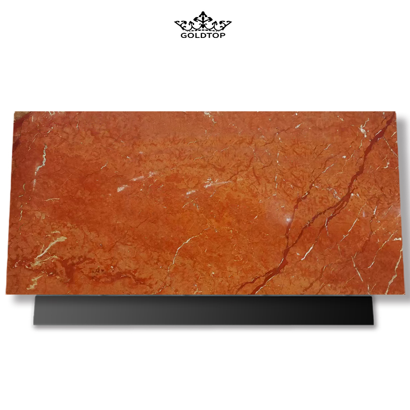 China Rojo Coral Marble Slab