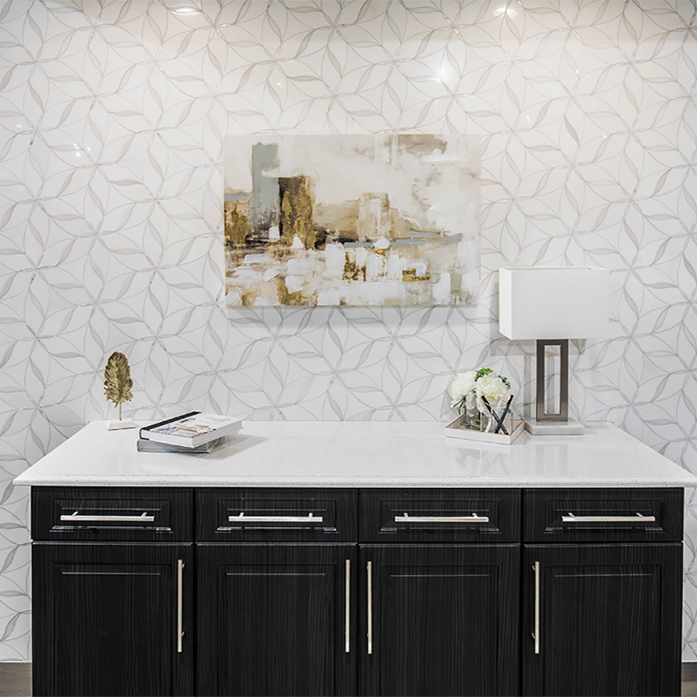White Marble Mother of Pearl Waterjet Mosaic