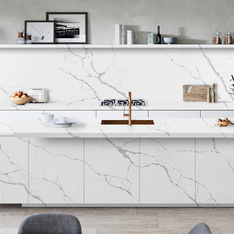 Fish Maw White Quartz Stone Scratch resistant and high temperature resistant