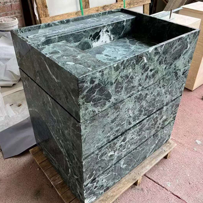 Dark Prada Green Marble Slab Tile Countertops Wholesale