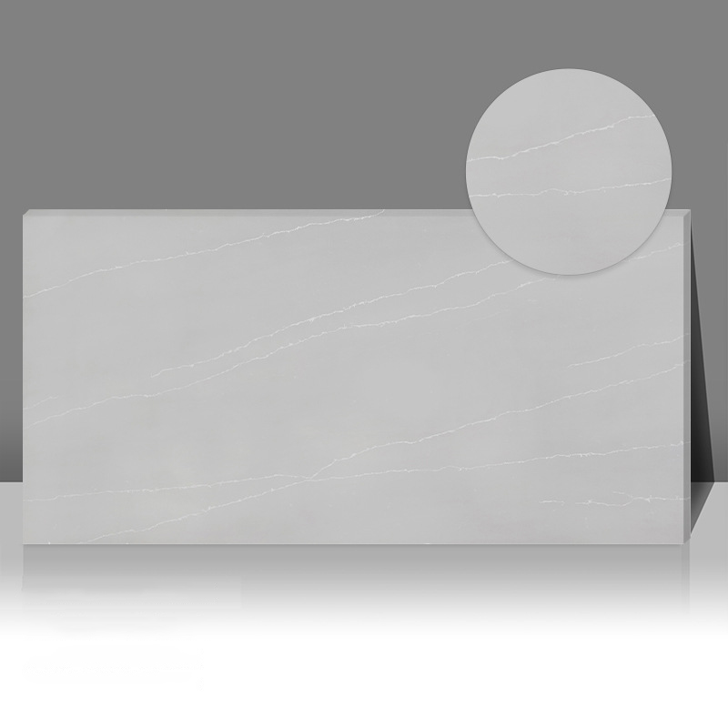 Gray And White Quartz Slab Countertop Kitchen Suppliers