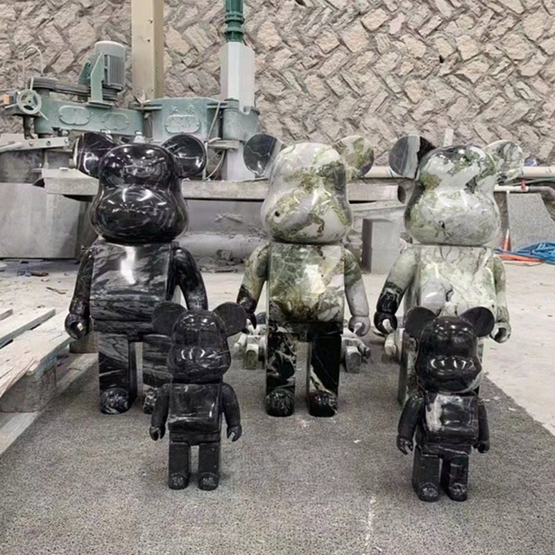 Violent Bear Marble Animal Figurines Customize Wholesale