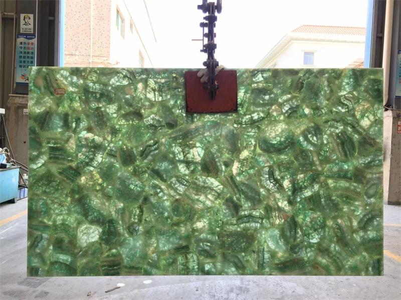 Natural Green Fluorite Countertop Marble Slabs Semi-Precious stone