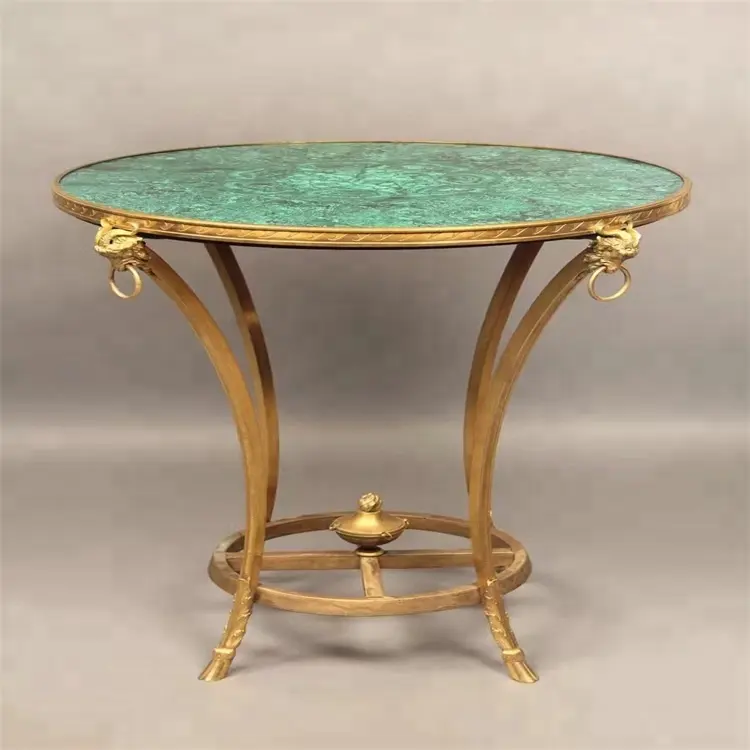 Round Malachite Green Jade Onyx Slabs Table Countertops