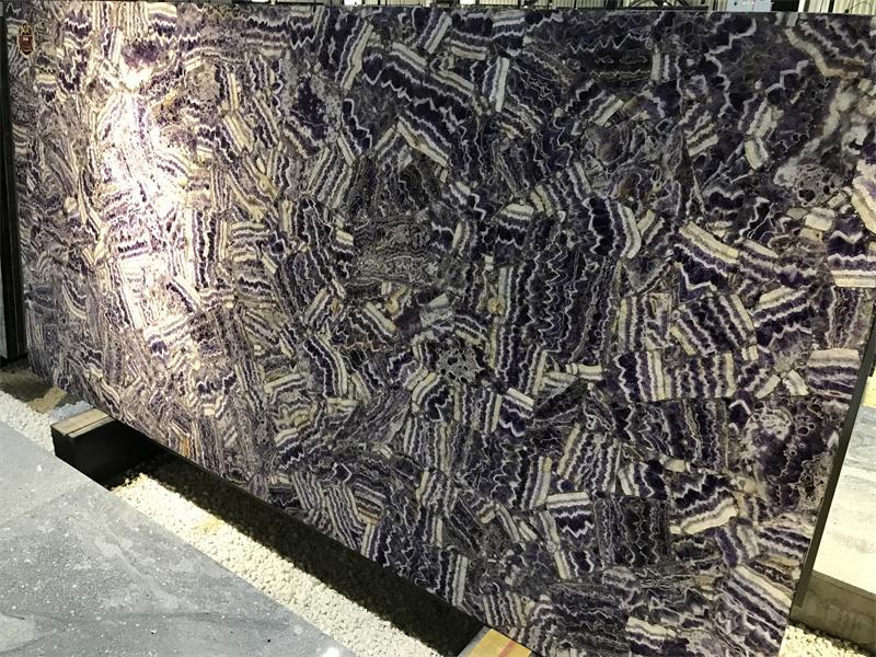 Purple Crystal Quartz Semi-precious Stones Slab Suppliers