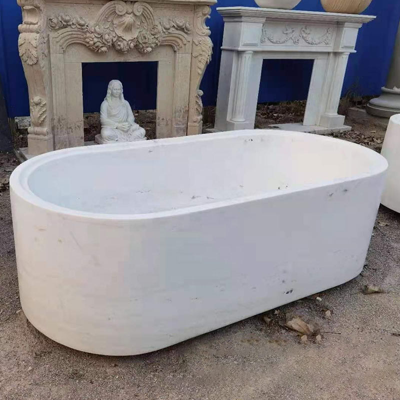 Cultured Freestanding Calacatta White Marble Bathtub Suppliers