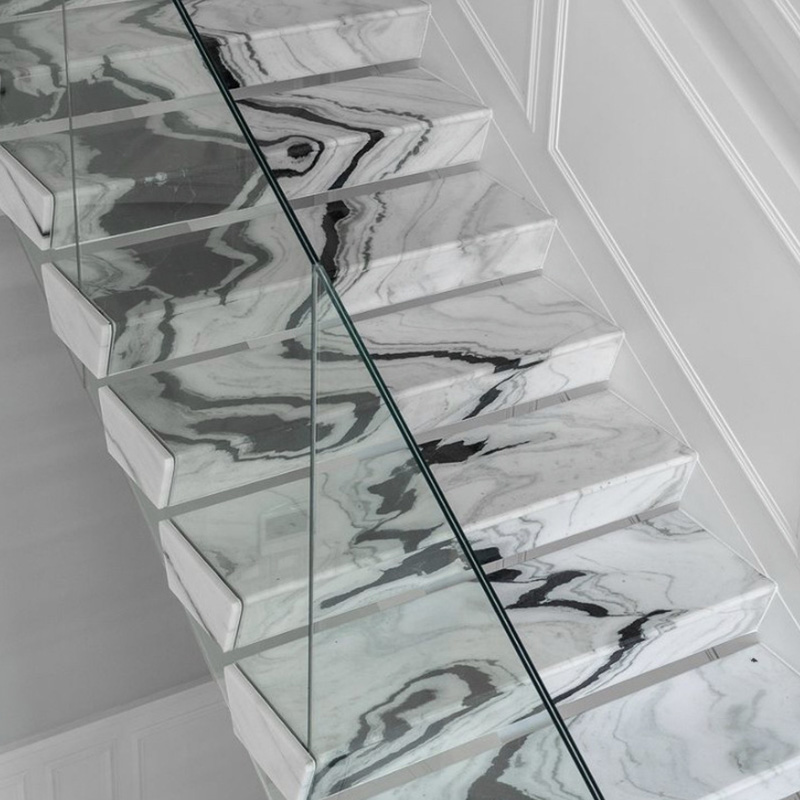 Modern Black And White Marble Stairs Steps Customize Wholesale