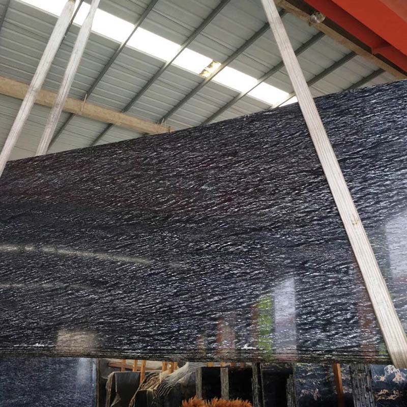 Black Granite With White Veins Meteor Granite Slab Countertop