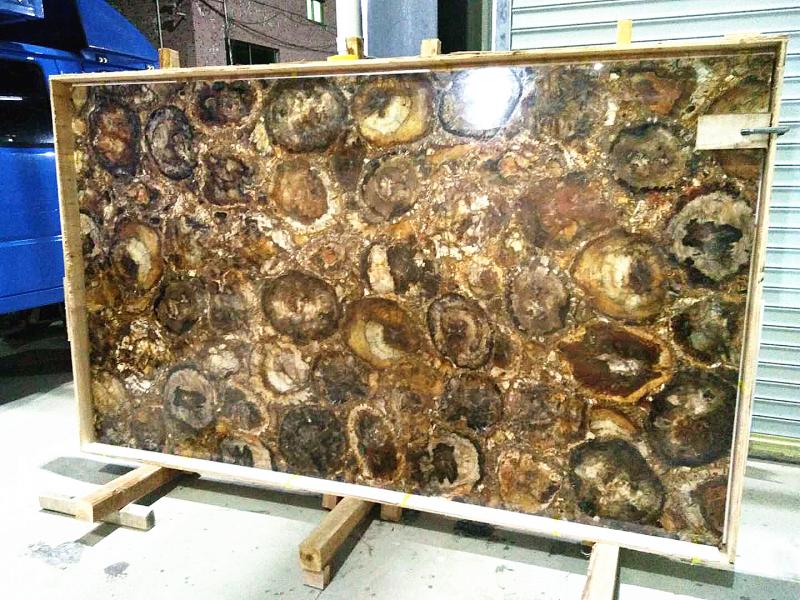 Petrified Wood Texture Marble Semi-precious Stones Slab Countertops