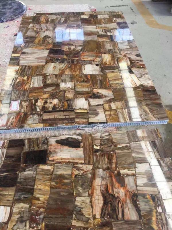 Petrified Wood Texture Marble Semiprecious Stones Slab Countertops