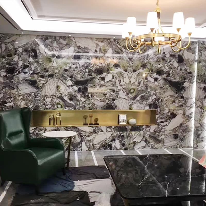 Cold Emerald Green Marble Kitchen Countertops Wall Tiles
