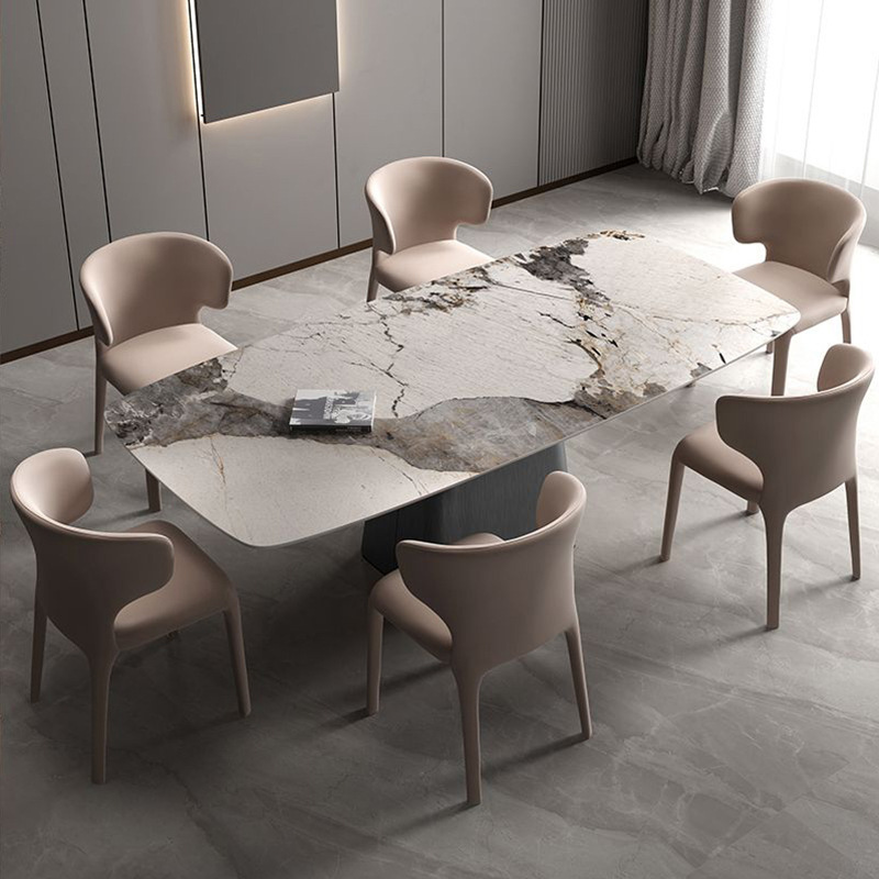 Small Rectangle Marble Top Dining Table For Hotel Villa