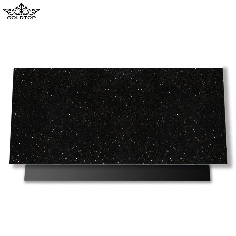 Black Galaxy Granite Kitchen Countertops Tile With Gold Flecks