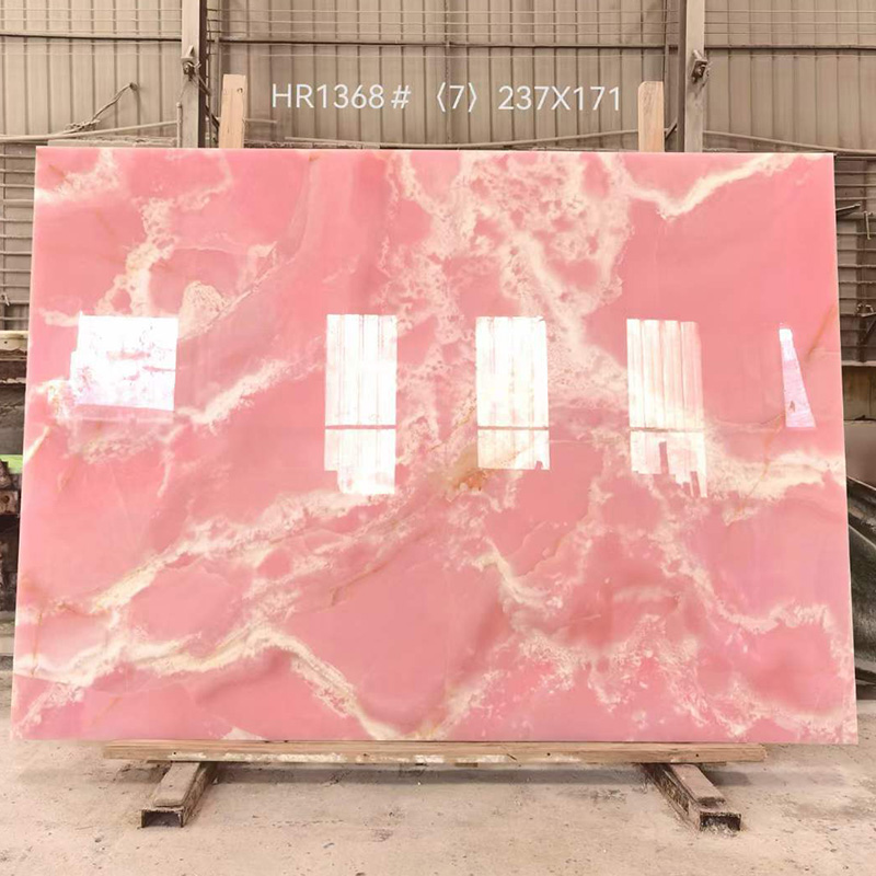 Natural Pink Onyx Stone Slab Jade Marble