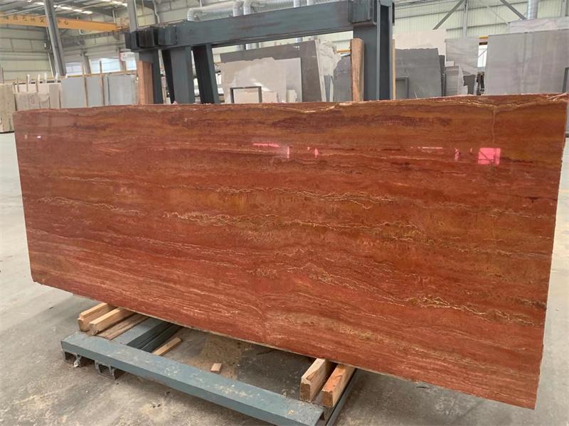 Red Travertine Slabs Marble Stone
