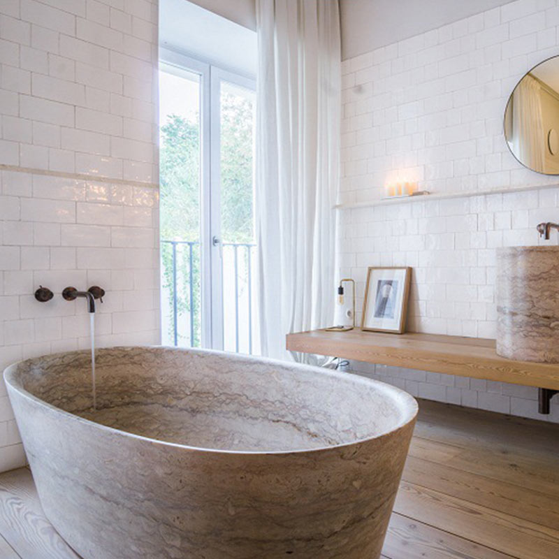 free standing tub brown marble bathtub