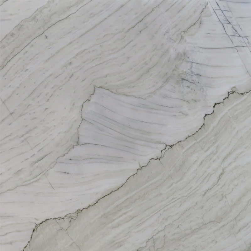 White pearl quartzite slab 