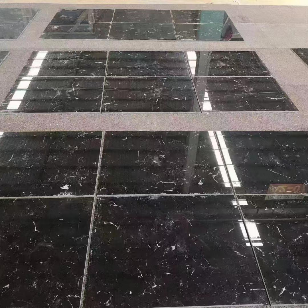 Ice black marble tiles