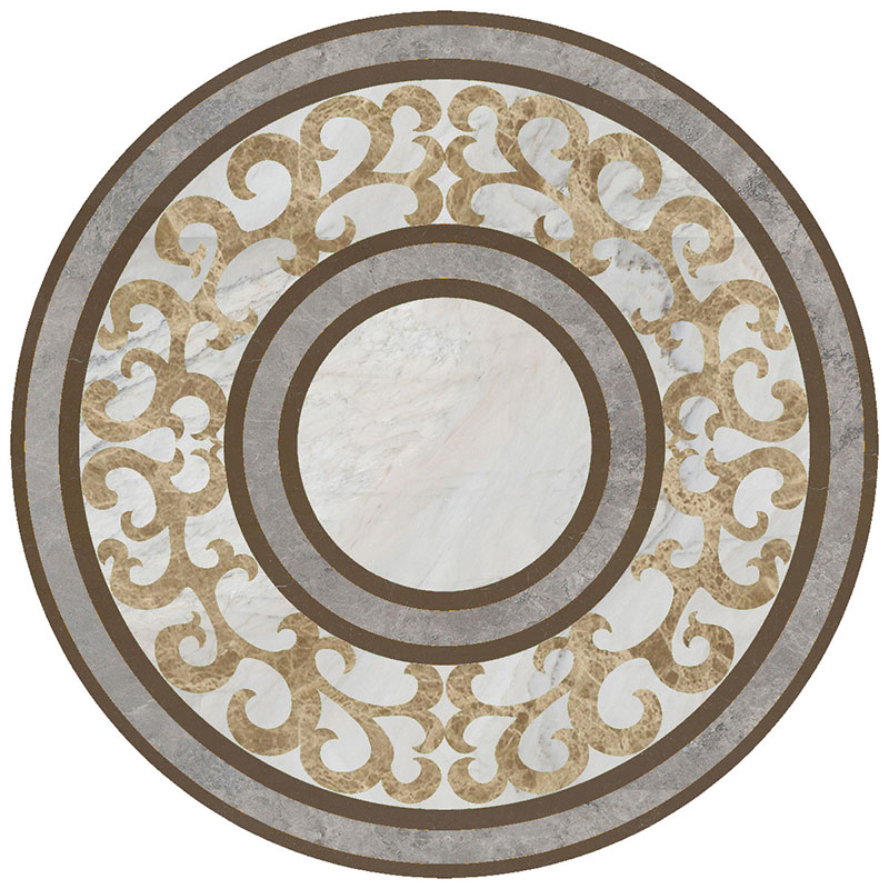 Chinese style classical round marble mosaic