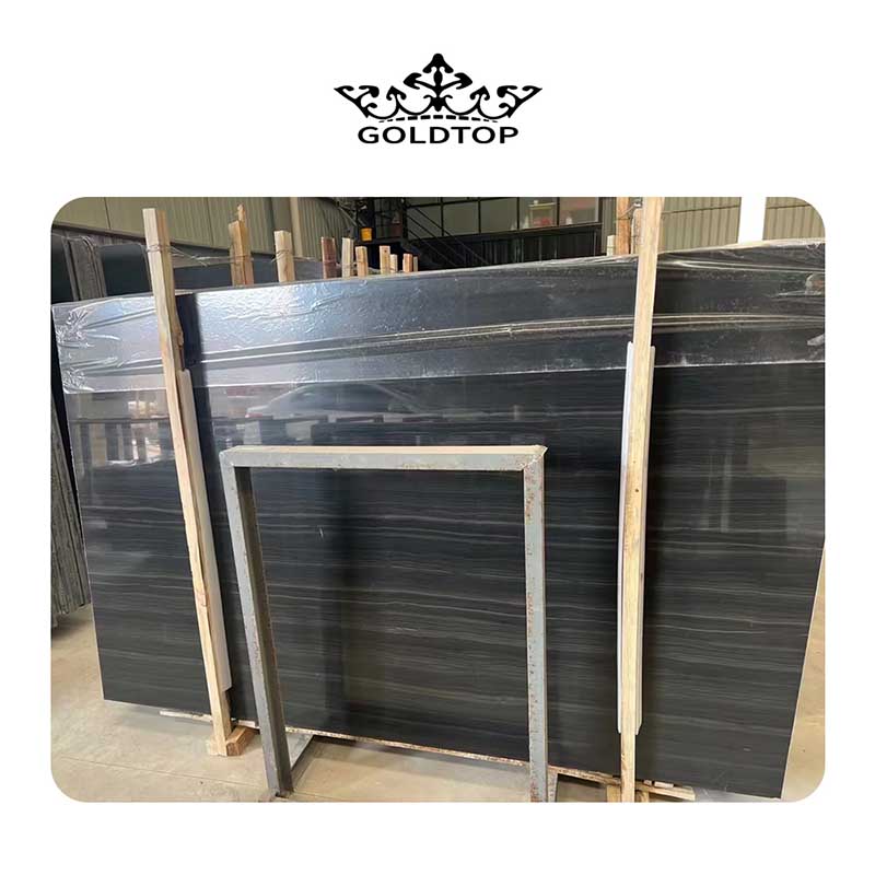 Ebony Black Woodridge marble slabs