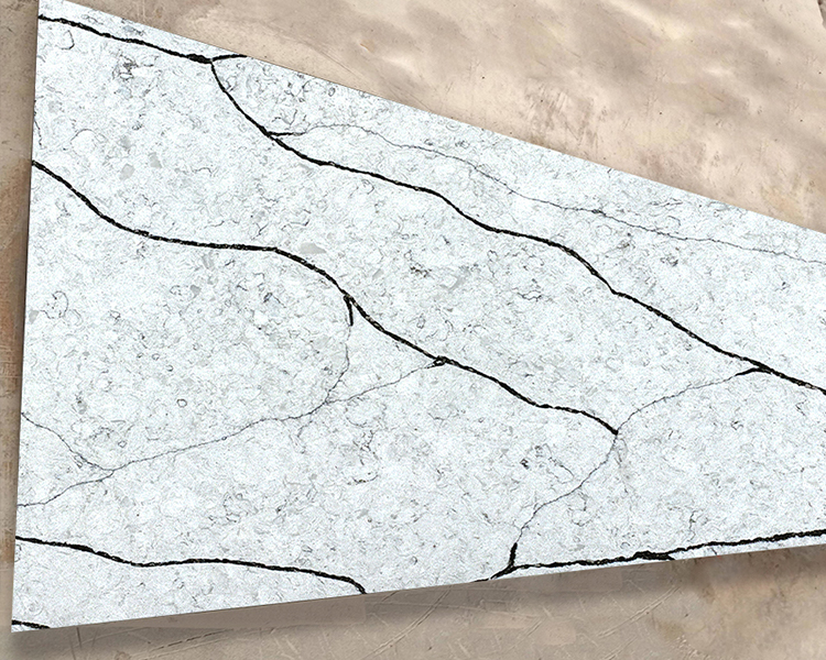 6077 Lavory Brown Concrete Quartz Slabs