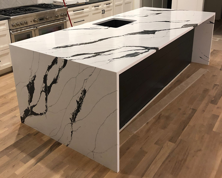 5002 Calacatta Prada White Quartz Slabs Factory