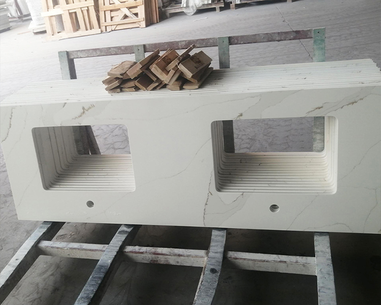 5054 Sandro White Calacatta Quartz Countertops Supplier
