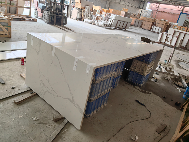 5038 Infiniti White Calacatta Quartz For Kitchen Countertops