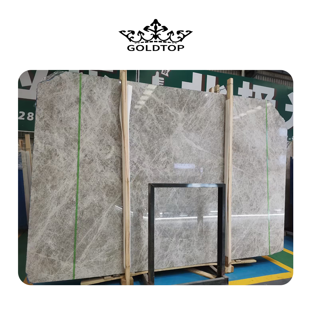 Customized Silver Emperador Marble Slabs & Tiles for Kitchen Countertop