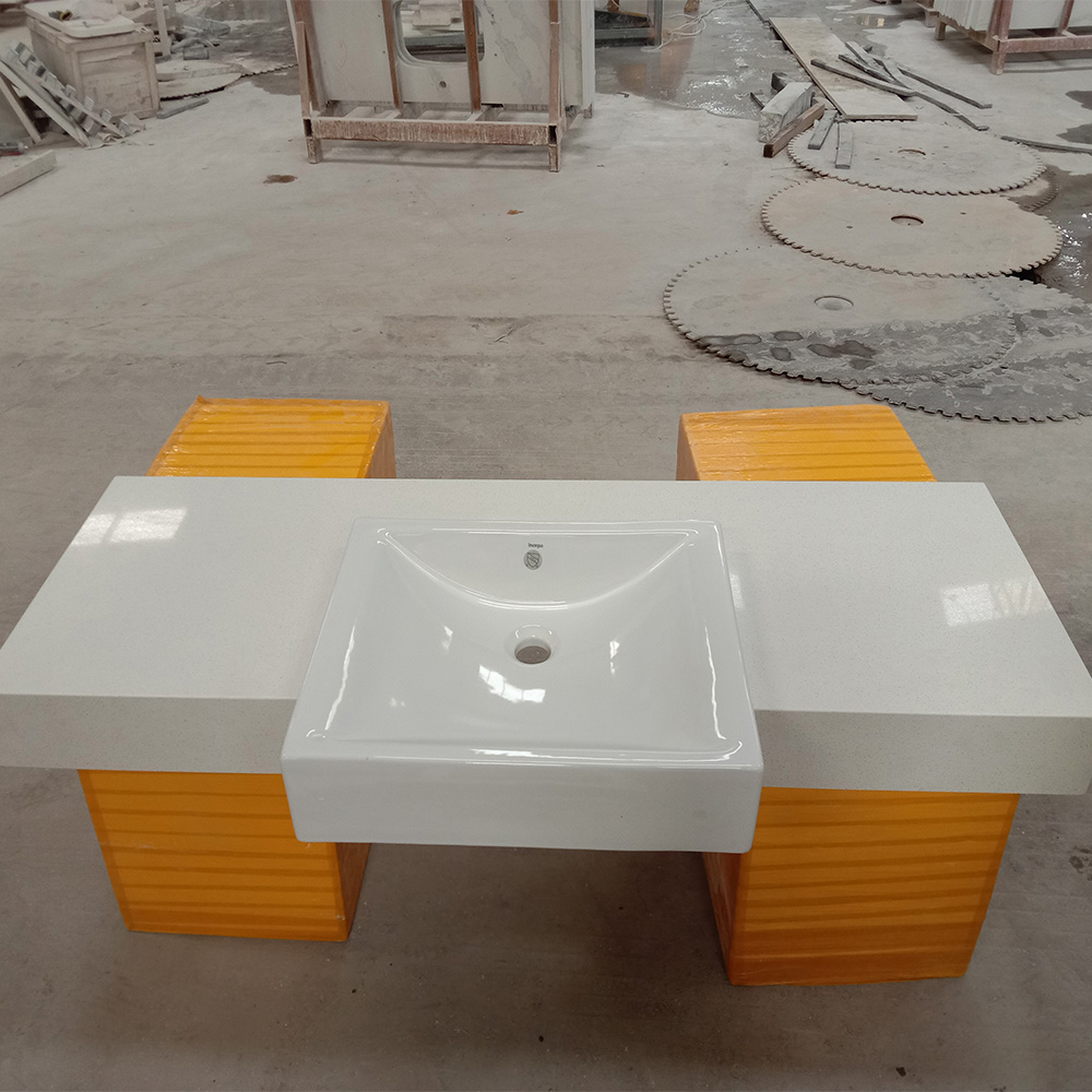 2005 Snow White Sparkle Quartz Slab for Kitchen Countertops/ Vanity Tops