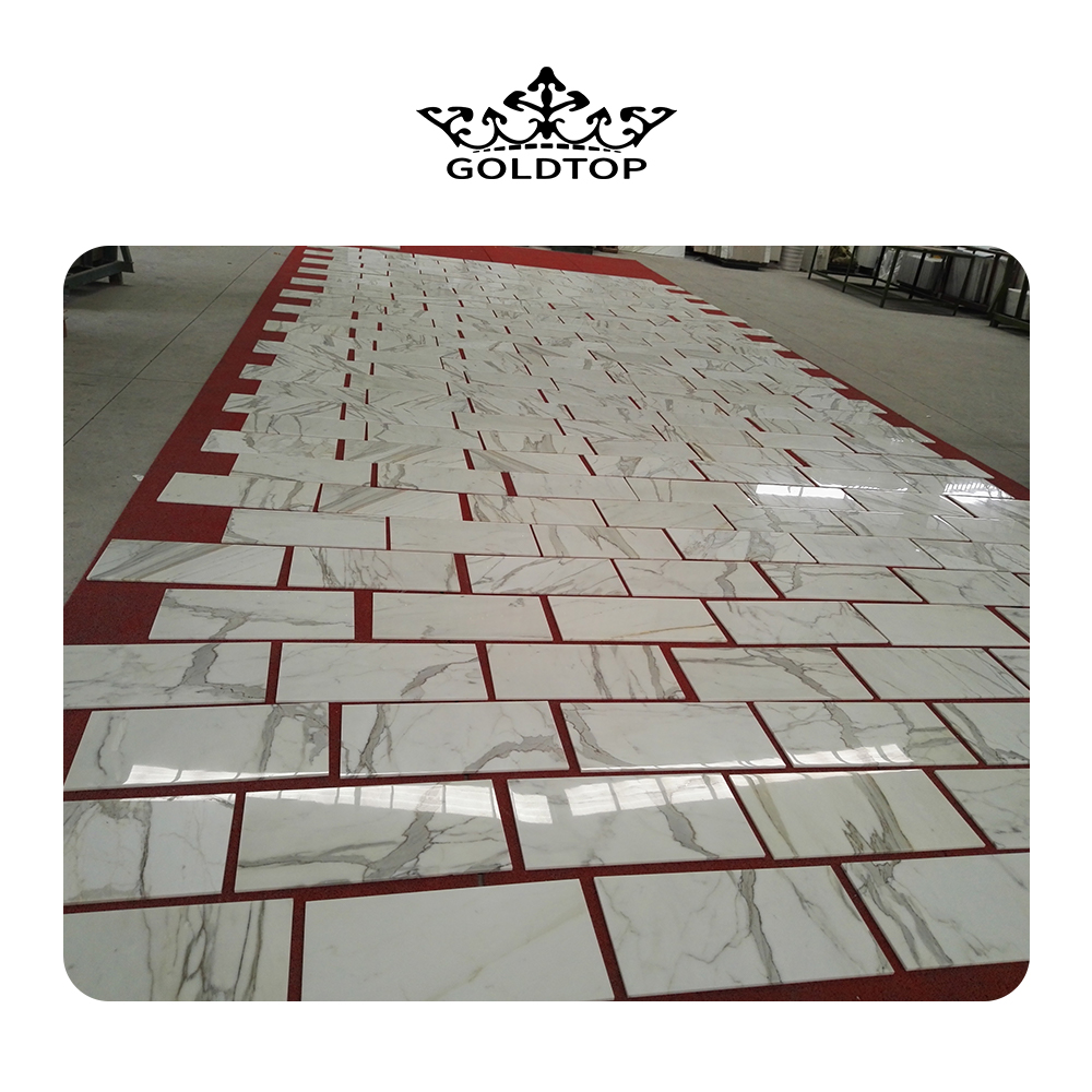 Italy Calacatta Gold Marble Tile For Hotel Bathroom