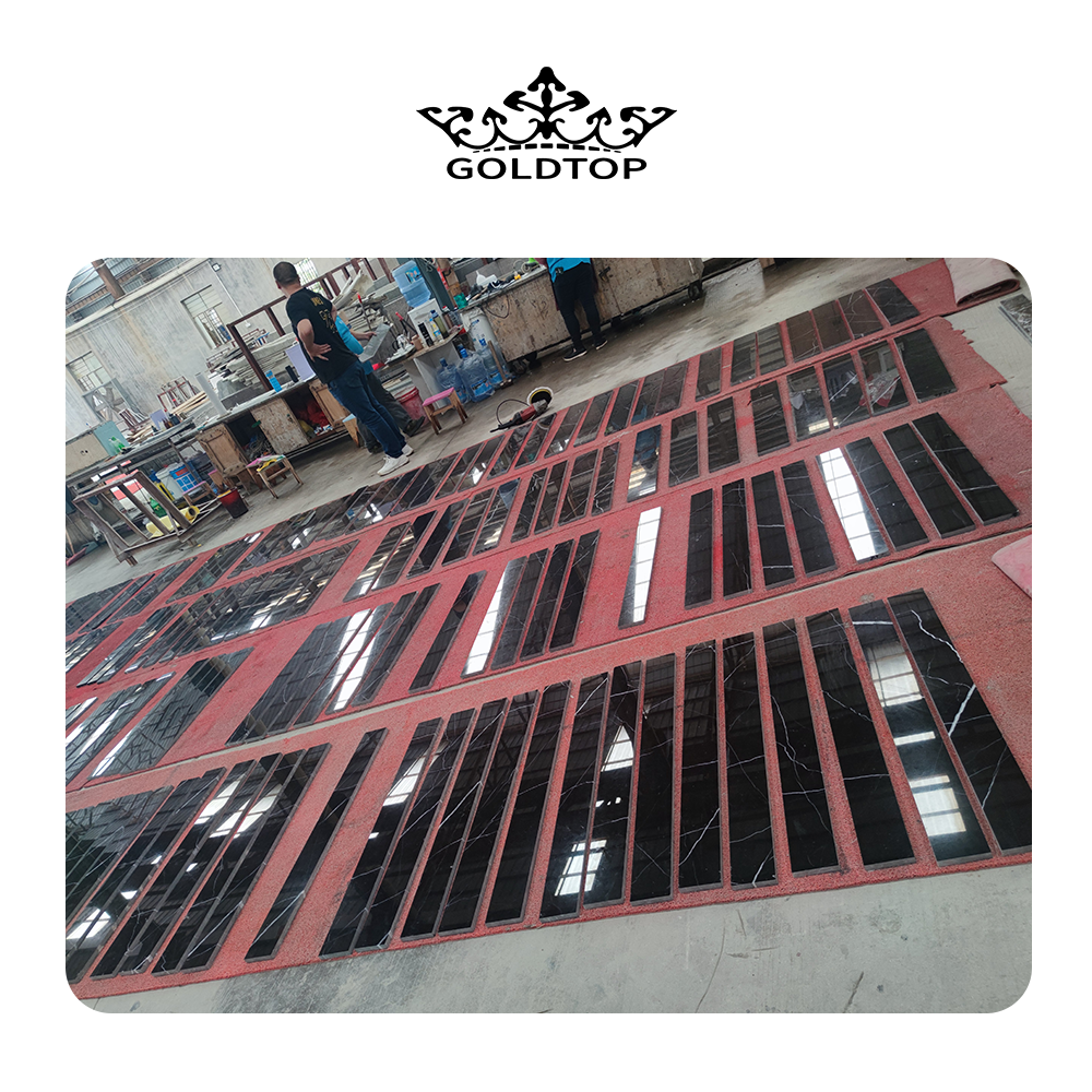 China Black Marquina Marble Tile For Hotel Bathroom