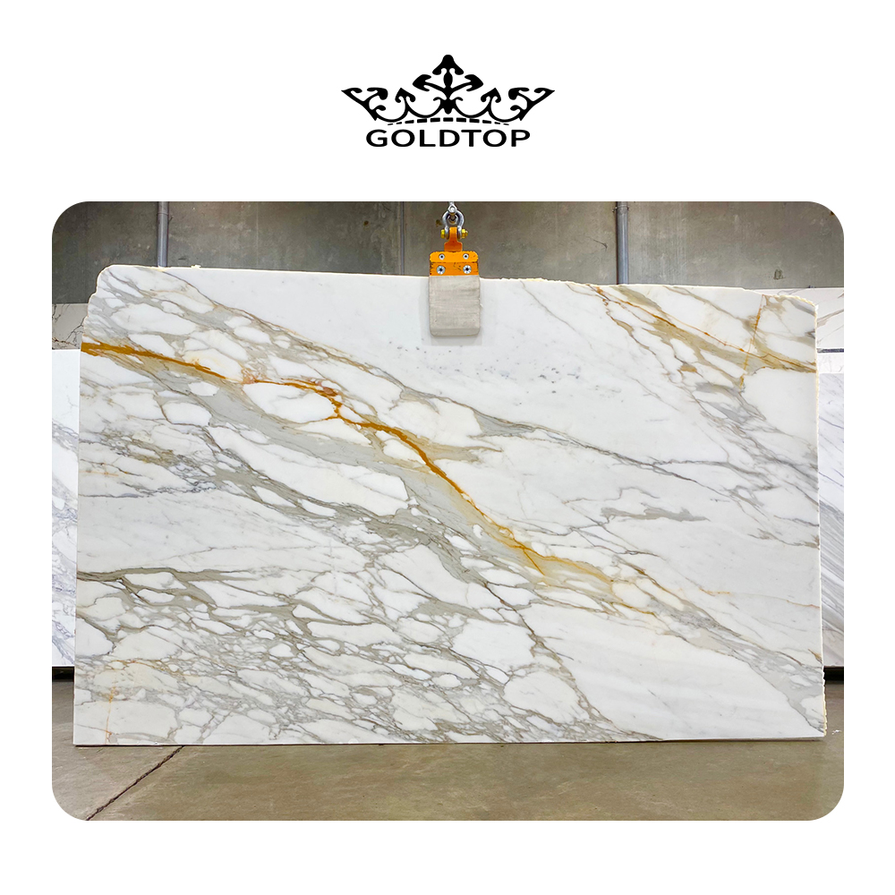 Italy Calacatta Gold Marble Tile For Hotel Bathroom