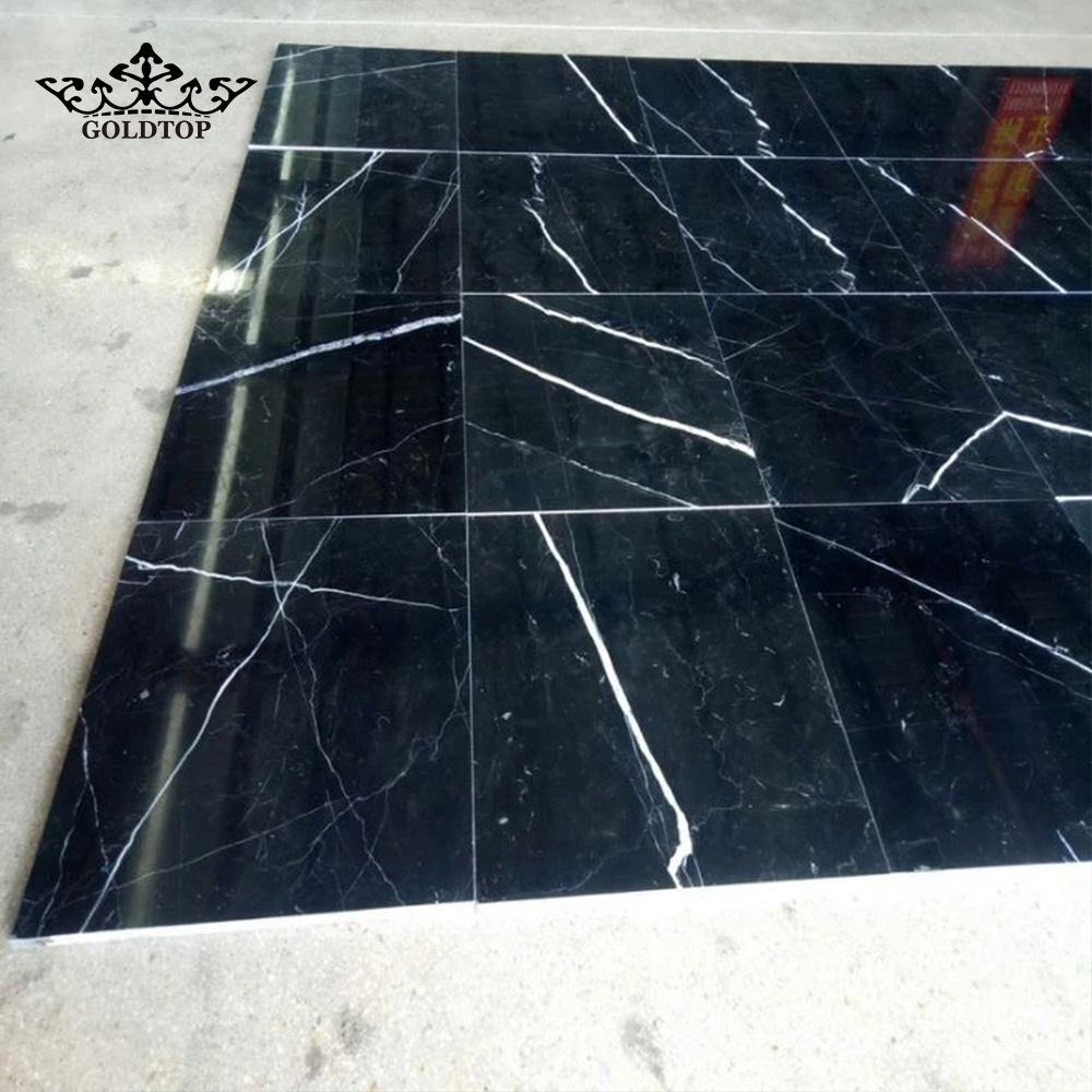 Project Case of Black Marquina Marble for Hotel Bathroom