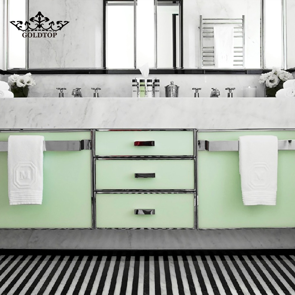 Project Case of Italy Carrara White Marble Vanity Tops for Hotel Project 