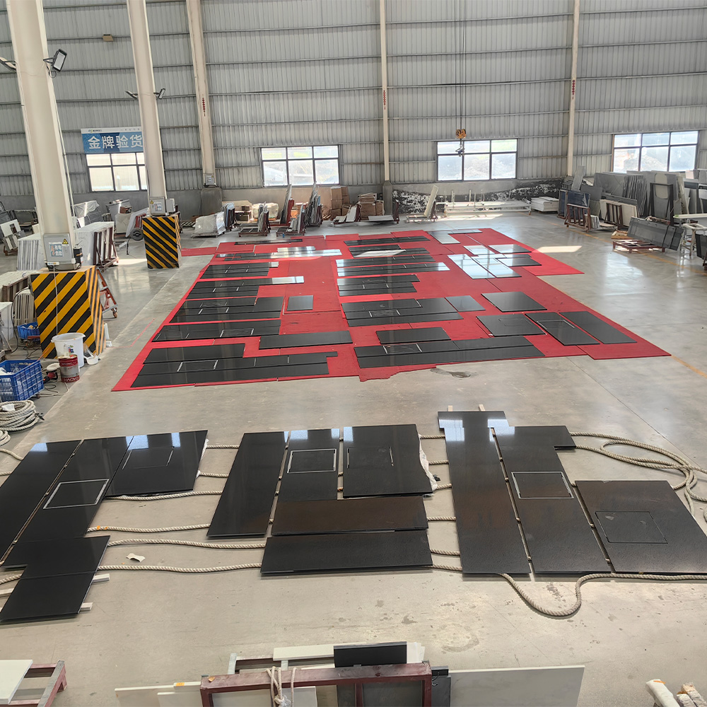 1003 Sparkle Black Quartz Countertops Custom Wholesale