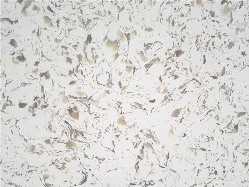 3011 Fish White Quartz Slabs Countertops Factory