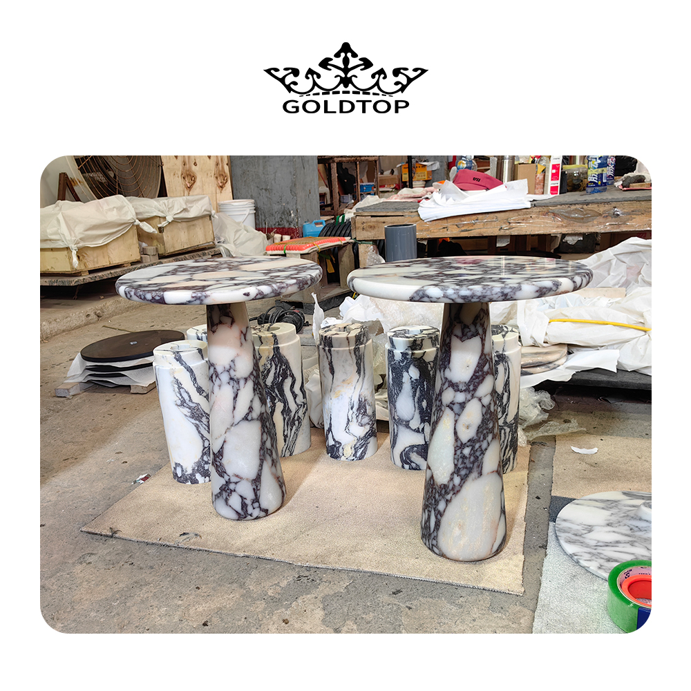 Wholesale Purple Calacatta Viola Marble Table For Apartment Project