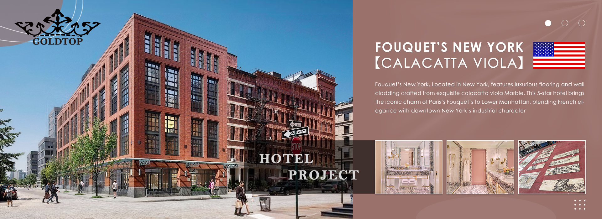 Fouquet's New York Hotel Calacatta Viola Marble Project
