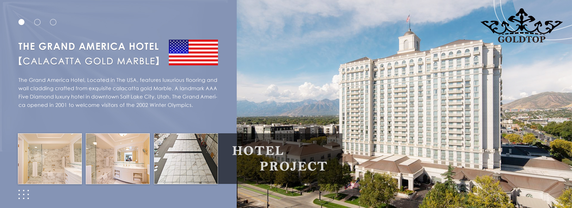 Project Case of Calacatta Gold Marble for Hotel Bathroom