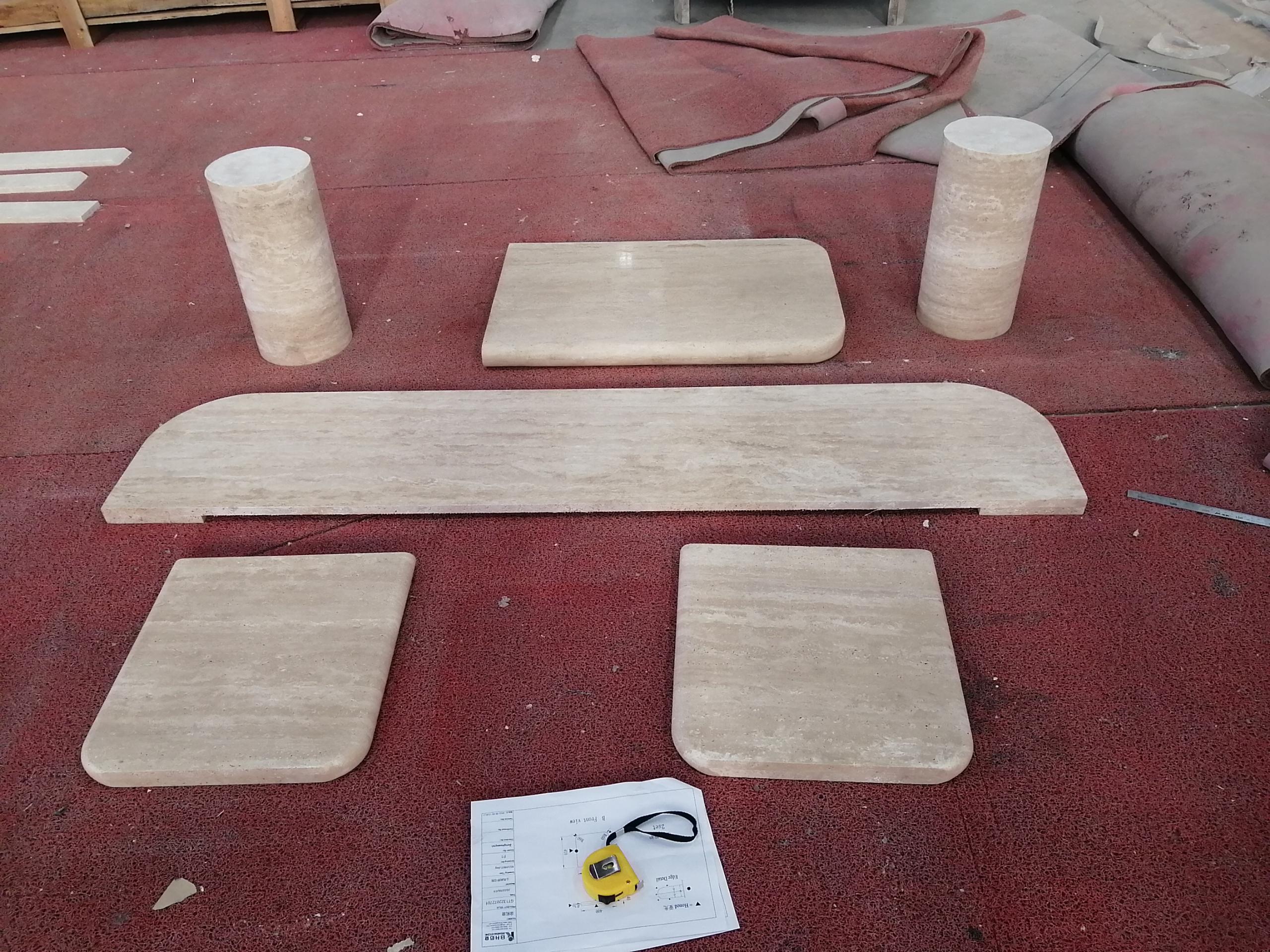 Turkey Roman Travertine Console Table for Luxury Shop (FRED)