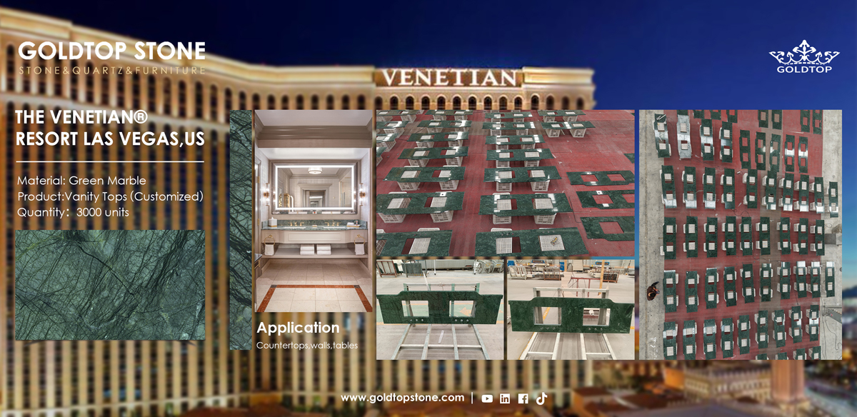 The Venetian&reg; Resort Las Vegas Hotel Green Marble Countertops Project