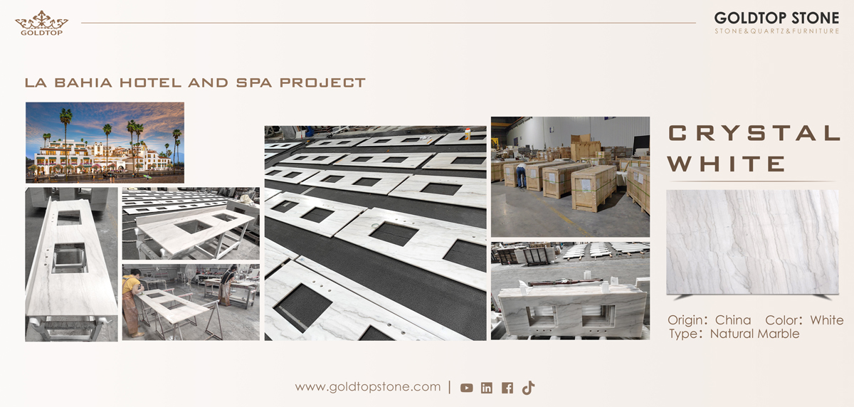 Crystal White Marble Countertops for La Bahia Hotel and Spa