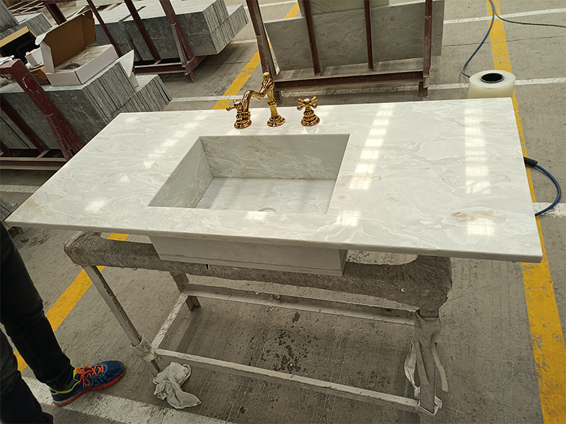 GOLDTOP 6035 Concrete Blanc Quartz Slabs