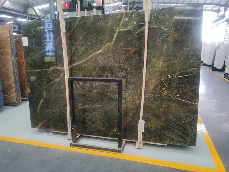 Rainforest Green Marble Slab & Tiles For Feature Wall / Countertops / Backsplash