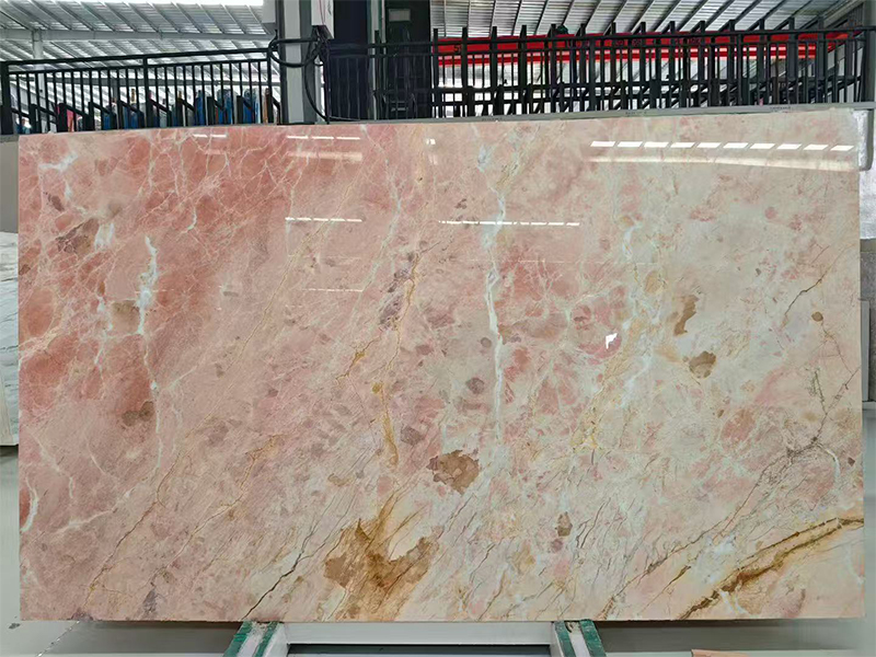 Premium Aurora Pink Marble Slab For Countertops/ Table
