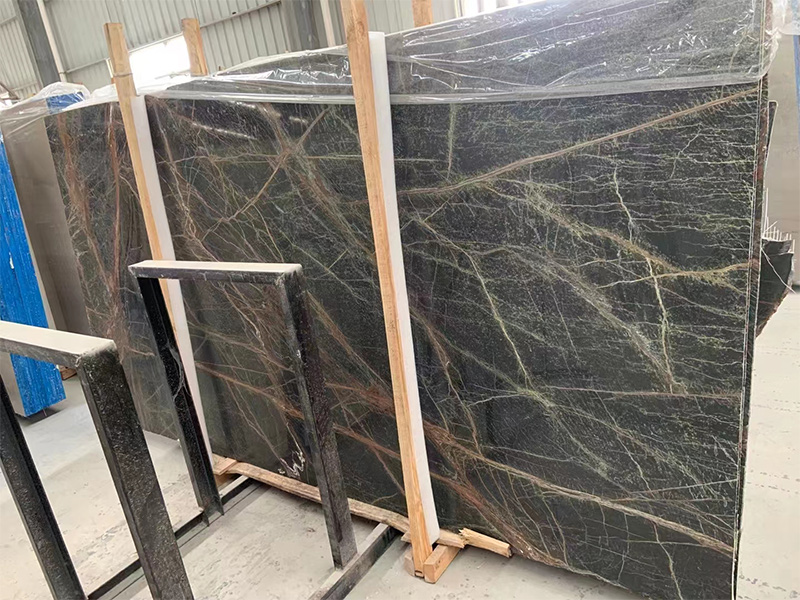 Rainforest Green Marble Slab & Tiles For Feature Wall / Countertops / Backsplash