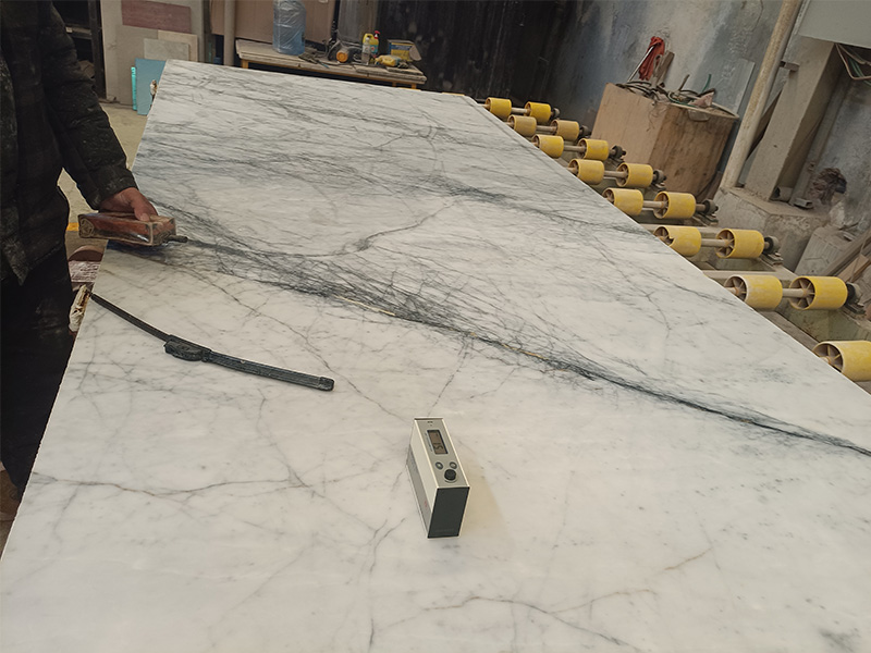 18mm Brazil Zermatt White Marble Slab & Tiles For Interior Wall / Floor